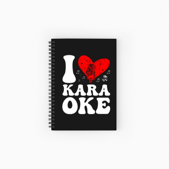 I Love Karaoke Singer Voice Coach Singing Spiral Notebooks   Ruled Line
