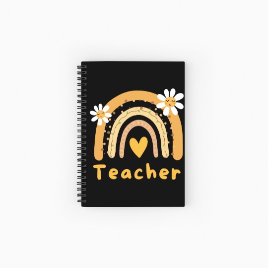 Cute Yellow Floral Teacher Spiral Notebooks   Ruled Line