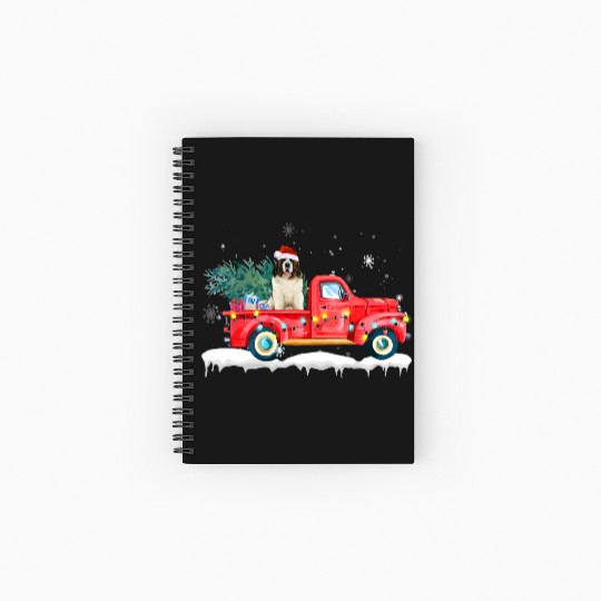 Saint Bernard Christmas Dog Santa Xmas Spiral Notebooks   Ruled Line