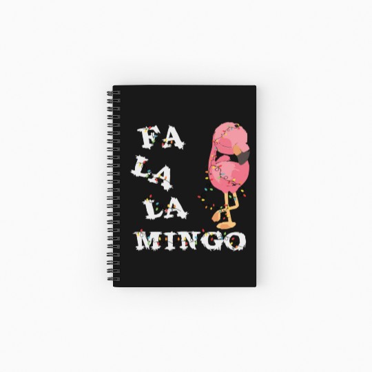 Fa La La Flamingo Family Christmas Spiral Notebooks   Ruled Line