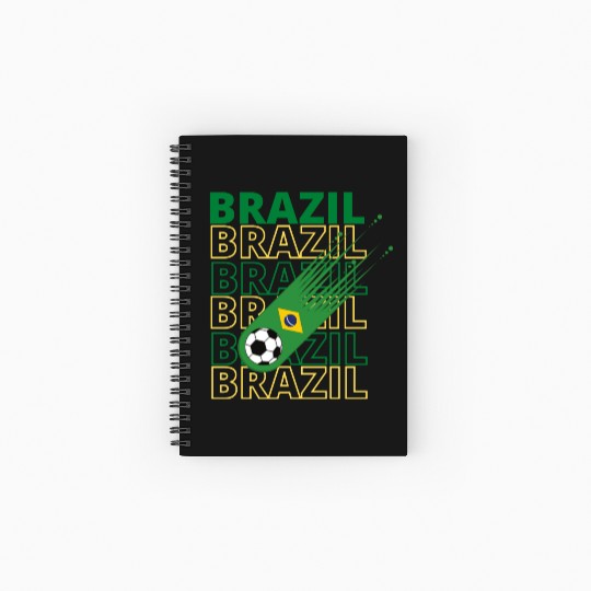 Retro World Brazil Soccer Spiral Notebooks   Ruled Line