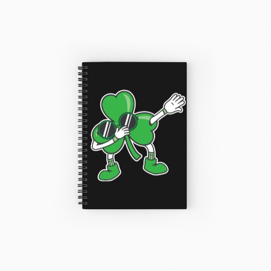 Dabbing Shamrock St Patrick's Day Lucky Clover Spiral Notebooks   Ruled Line