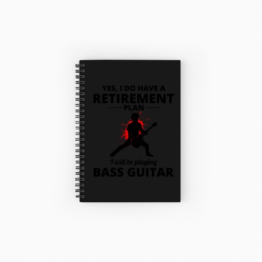 Bass Guitar Player Musician Bassist Retirement Spiral Notebooks   Ruled Line