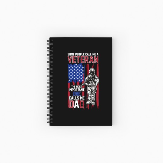 USA Flag US Veteran Dad Grandpa Gift Ideas Spiral Notebooks   Ruled Line