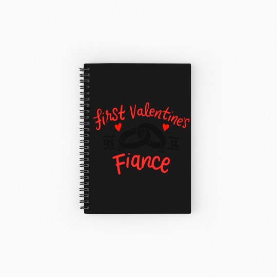 first valentine as fiance hearts day engagement Spiral Notebooks   Ruled Line