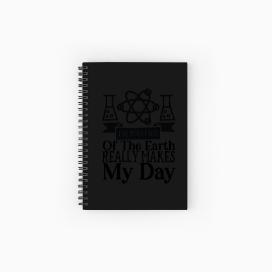 Rotation Earth Nerd Geek Teacher Student Gift Idea Spiral Notebooks   Ruled Line