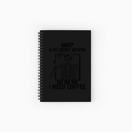 Skeleton Drinking Coffee Medical Student Spiral Notebooks   Ruled Line