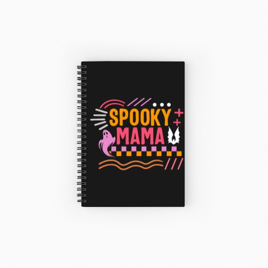 Thanksgiving Halloween Spiral Notebooks   Ruled Line, Spooky Mama Ghost