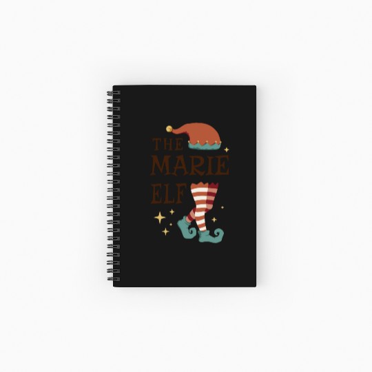 The Marie Elf - Christmas Pajama for Marie Spiral Notebooks   Ruled Line