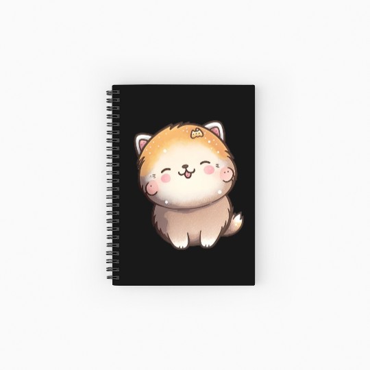 Tiny happy puppy smiling Spiral Notebooks   Ruled Line