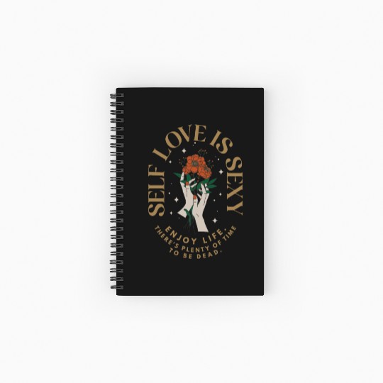 Self-Love Is Sexy Retro Flowers Motivational Spiral Notebooks   Ruled Line
