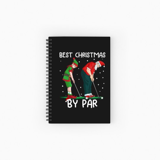 Golf Elf Golfer Christmas Santa Claus Golfing Spiral Notebooks   Ruled Line