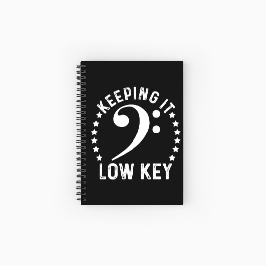 Bass Clef Music Keeping It Low Key Musician Humor Spiral Notebooks   Ruled Line