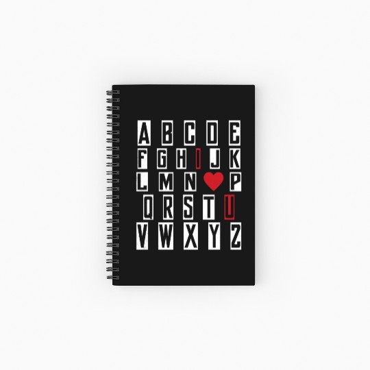 ABC Alphabet I Love You English Teacher Valentine Spiral Notebooks   Ruled Line
