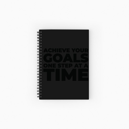 Goal Typography Life Quotes Positive Message Spiral Notebooks   Ruled Line