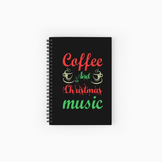 Coffee and Christmas music. Spiral Notebooks   Ruled Line