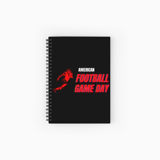American Football Player Game Day Sport Tees Spiral Notebooks   Ruled Line