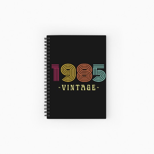 Neon Rainbow Retro Birthday Year Vintage 1985 Spiral Notebooks   Ruled Line