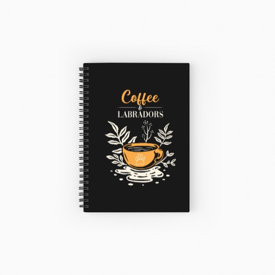 Labrador Retriever Coffee And Labradors Spiral Notebooks   Ruled Line
