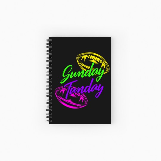 Football Spiral Notebooks   Ruled Line, Sunday Fun Day Football Game Day
