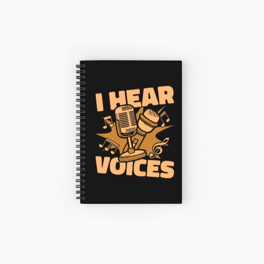 Music Teacher Microphone I Hear Voices Spiral Notebooks   Ruled Line