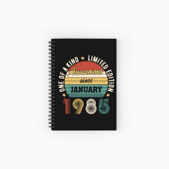 Awesome Since January 1985 Limited Edition Spiral Notebooks   Ruled Line