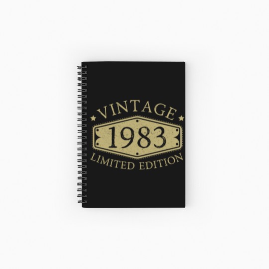 40 Years Vintage 1983 Retro 40th Birthday Spiral Notebooks   Ruled Line