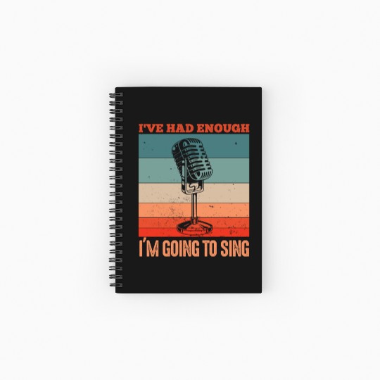 Funny singer microphone saying motif Spiral Notebooks   Ruled Line