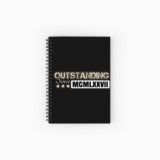 Outstanding Since 1977 Roman Number MCMLXXVII Spiral Notebooks   Ruled Line
