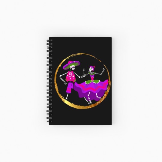 Dia De Los Muertos Spiral Notebooks   Ruled Line, Ballet Folklorico Sugar