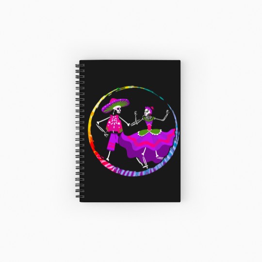 Dia De Los Muertos Spiral Notebooks   Ruled Line, Ballet Folklorico Sugar