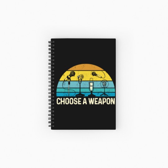 Karaoke Singer Microphone Vocalist Spiral Notebooks   Ruled Line