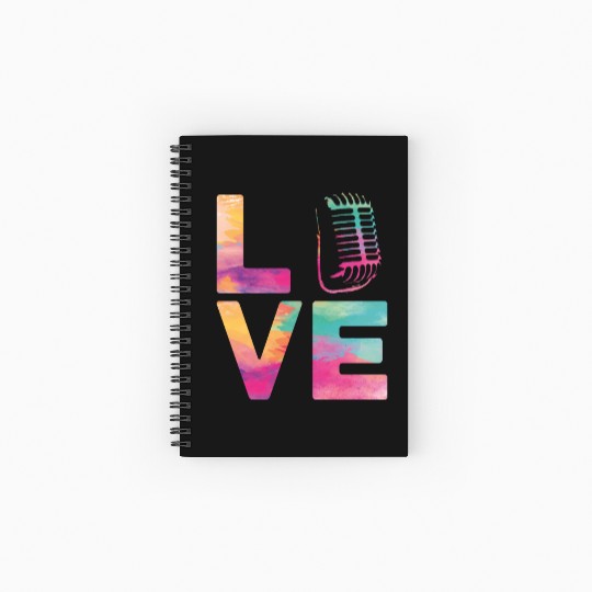 Karaoke Singer Microphone Vocalist Spiral Notebooks   Ruled Line