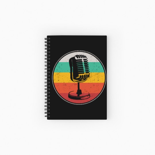 Karaoke Singer Microphone Vocalist Spiral Notebooks   Ruled Line
