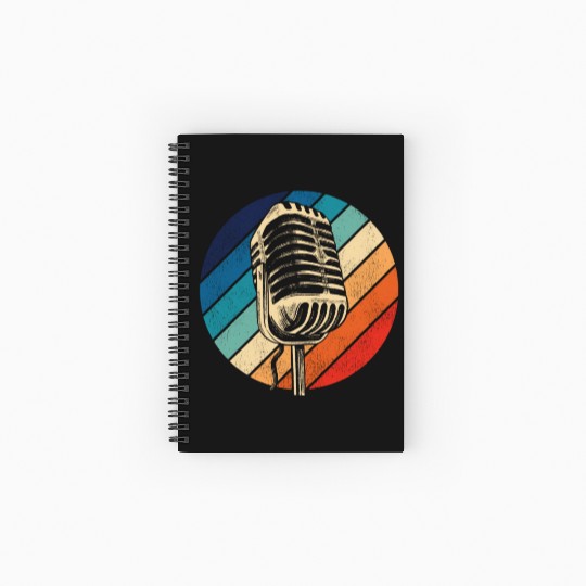 Karaoke Singer Microphone Vocalist Spiral Notebooks   Ruled Line