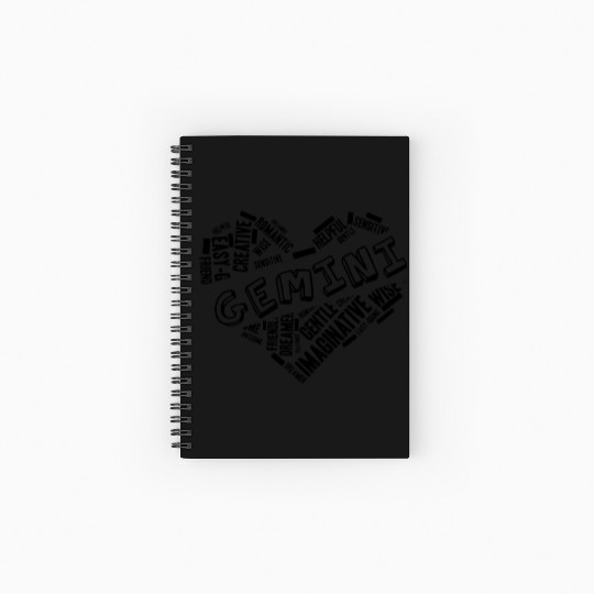 Gemini Heart Word Cloud Doodle Astrology Zodiac St Spiral Notebooks   Ruled Line