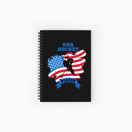 USA hockey player Spiral Notebooks   Ruled Line