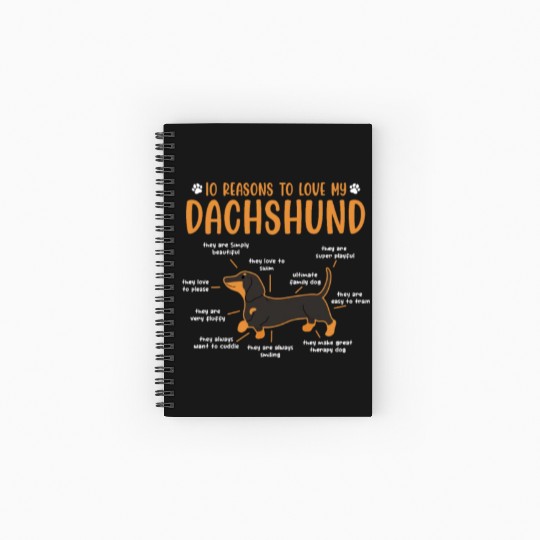 10 Reasons To Love My Dachshund Spiral Notebooks   Ruled Line