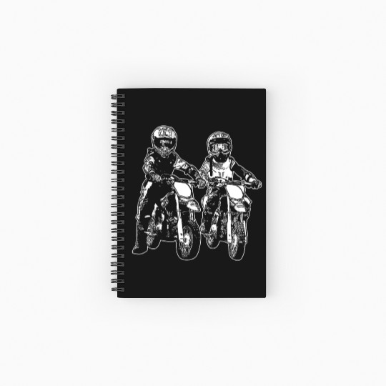 Kids Brother Sister Friends Motorbike Rider Dirt Spiral Notebooks   Ruled Line