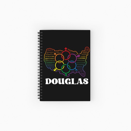 Douglas Pride Month Pride Flag LGBT Community LGBT Spiral Notebooks   Ruled Line