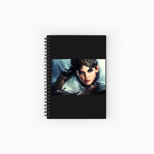 Warrior princess wearing gothic plate fantasy art Spiral Notebooks   Ruled Line
