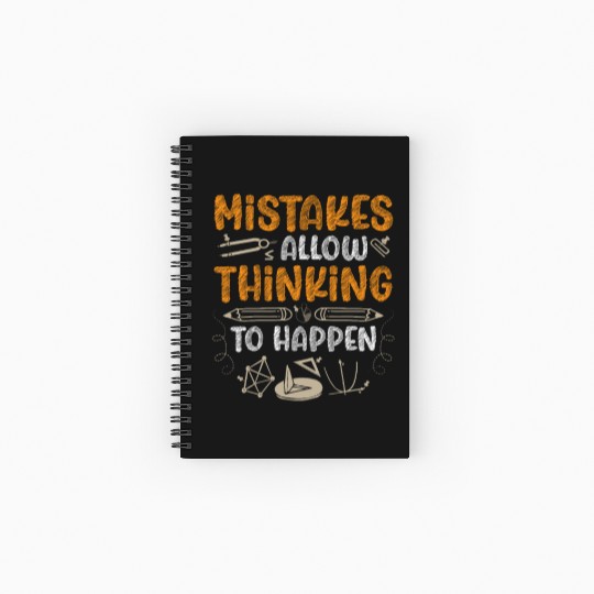 Mistakes Allow Thinking To Happen Math Teacher Spiral Notebooks   Ruled Line