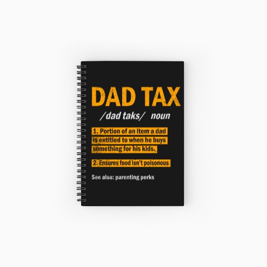 Vintage Dad Tax Definition Men Funny Father's Day Spiral Notebooks   Ruled Line