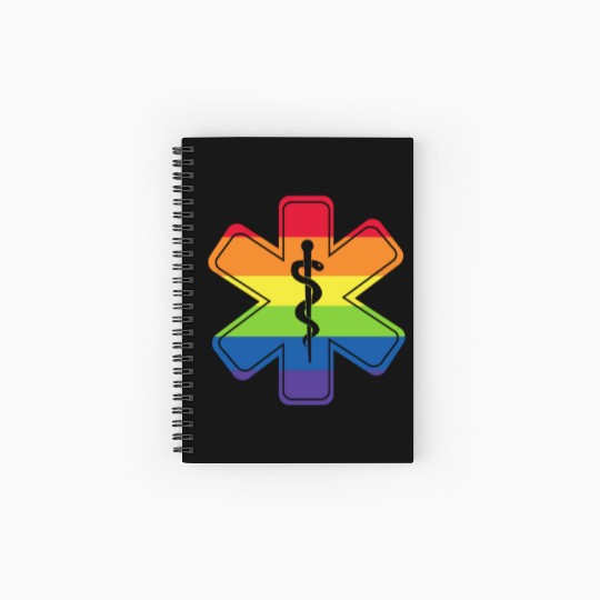 LGBT Caduceus EMT Medical Symbol Spiral Notebooks   Ruled Line
