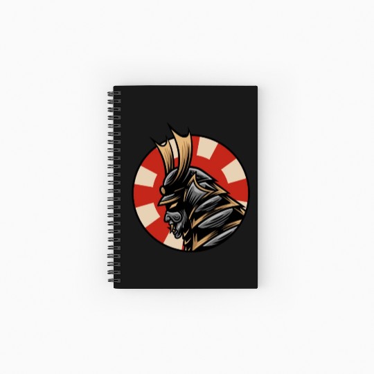 Bushido kabuki samurai japan graphic guntai mask Spiral Notebooks   Ruled Line