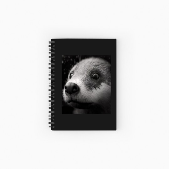 Fashionable Otter Design Cool Sea Otter With Blue Spiral Notebooks   Ruled Line