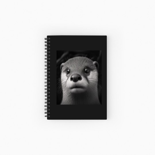 Fashionable Otter Design Cool Sea Otter With Blue Spiral Notebooks   Ruled Line