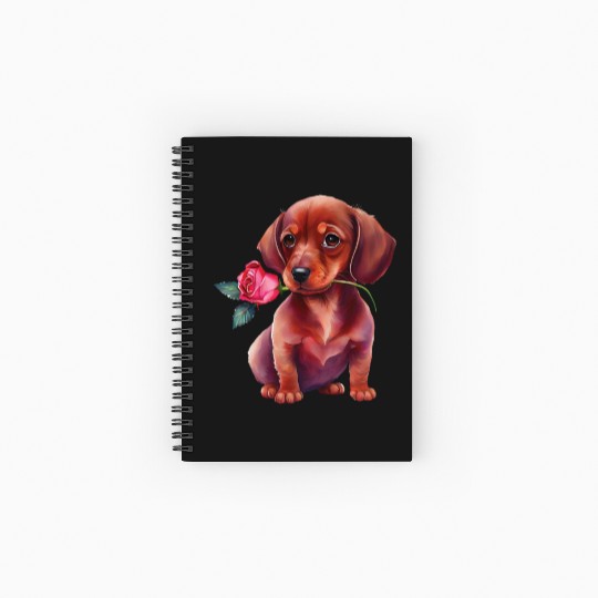 Valentines Day Romantic Dachshund Spiral Notebooks   Ruled Line