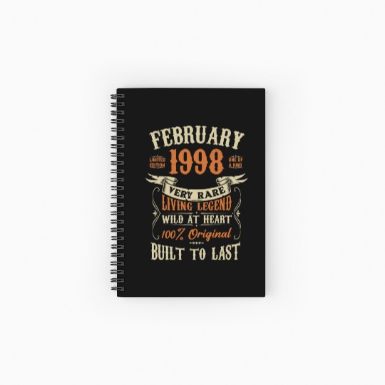 February 1998 Birthday Surprise Spiral Notebooks   Ruled Line