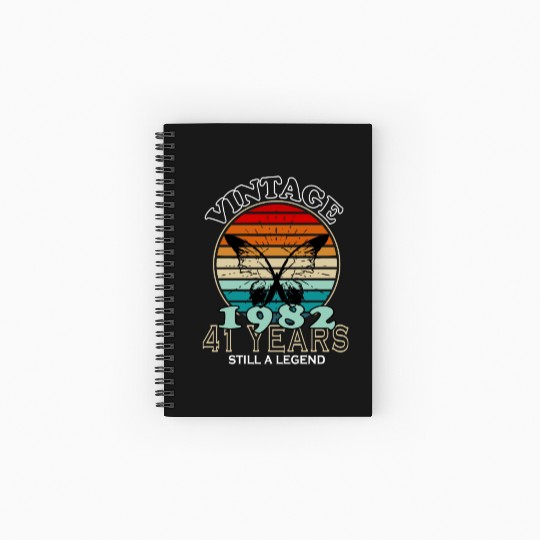 Retro Birthday Year Vintage 1982 Spiral Notebooks   Ruled Line